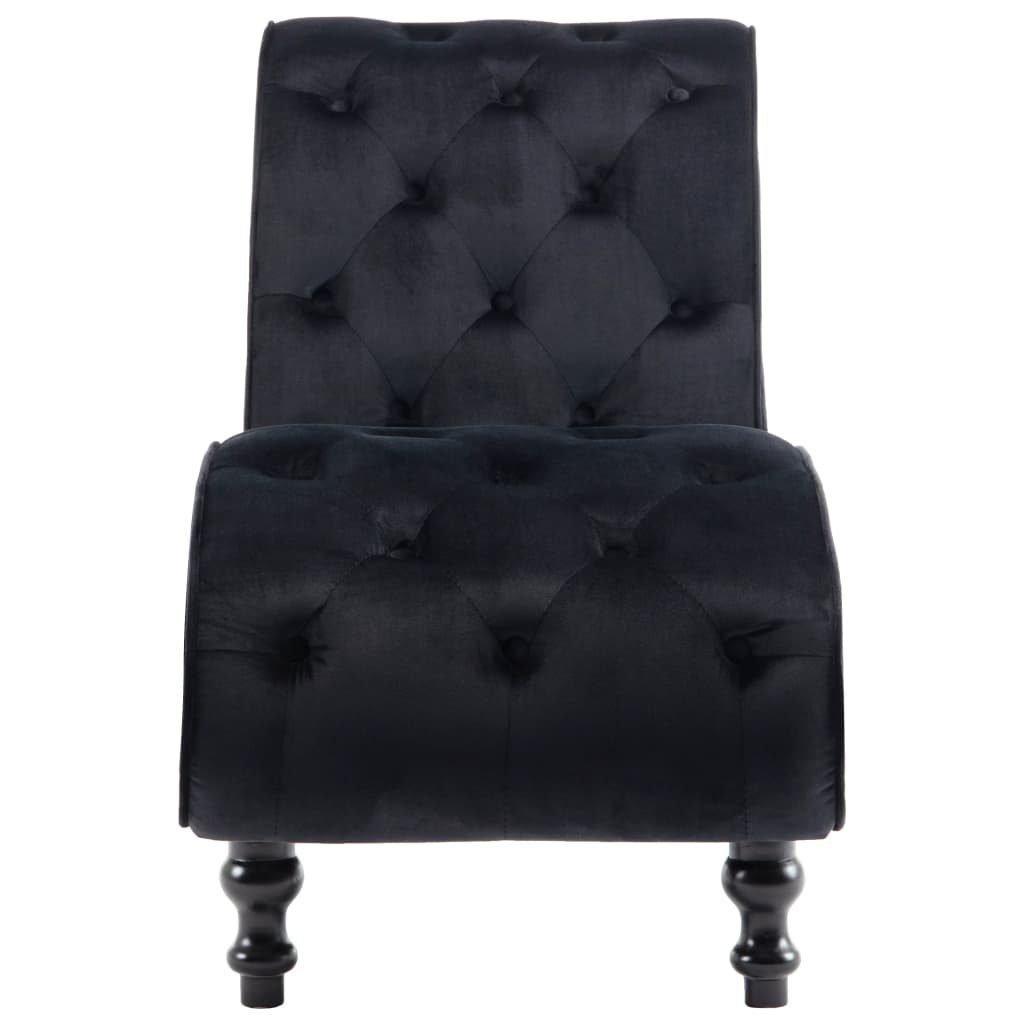 1 vidaXL Samt, Chaiselongue Teile Schwarz Chaiselongue