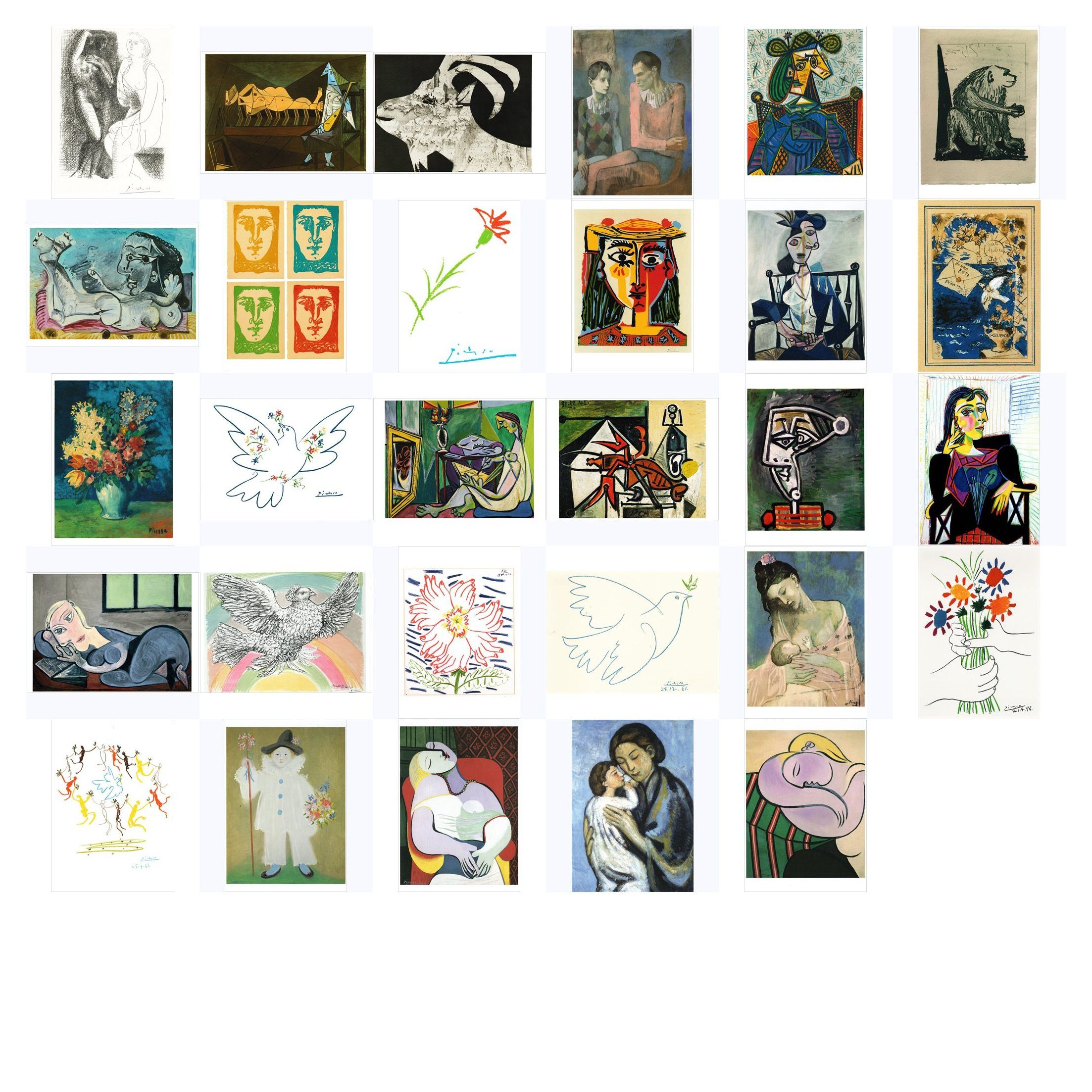 postkarten-universum.de Postkarte Kunstkarten-Komplett-Set Pablo Picasso
