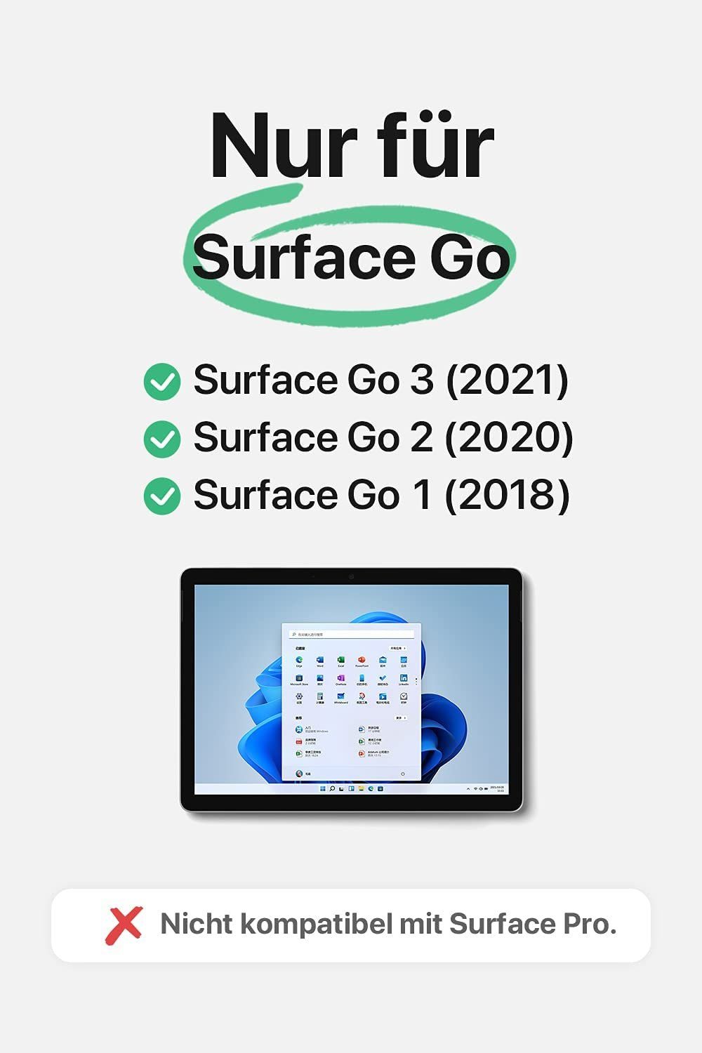 Generation für Surface Inateck Tablet-Tastatur 1&2&3 Go Tastatur