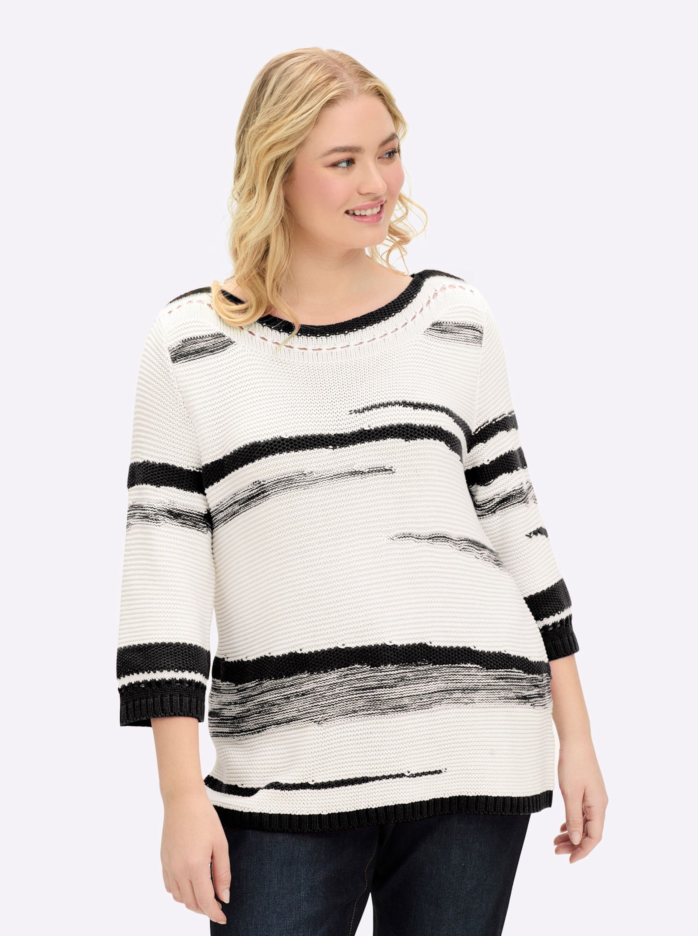 creation L Strickpullover Pullover 3/4-Arm Links-Strick günstig online kaufen