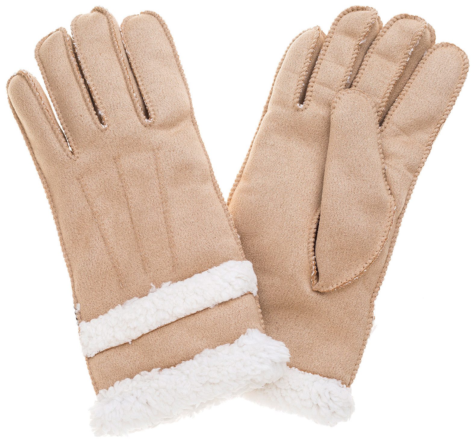 styleBREAKER Fleecehandschuhe Handschuhe Wildleder Optik mit Teddyfleece (1-St)