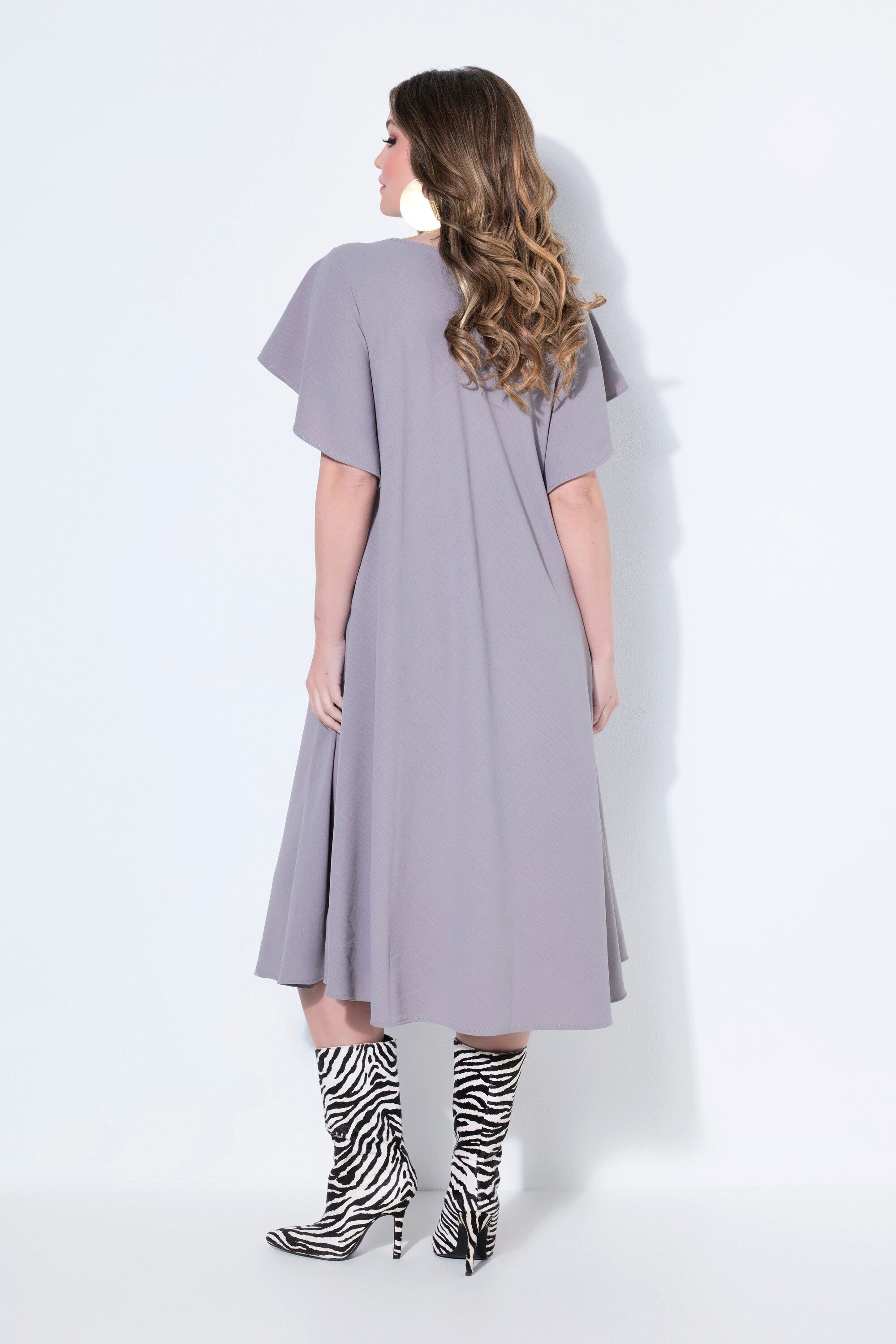 MIAMODA Midikleid Kleid A-Linie Midilänge feine Struktur