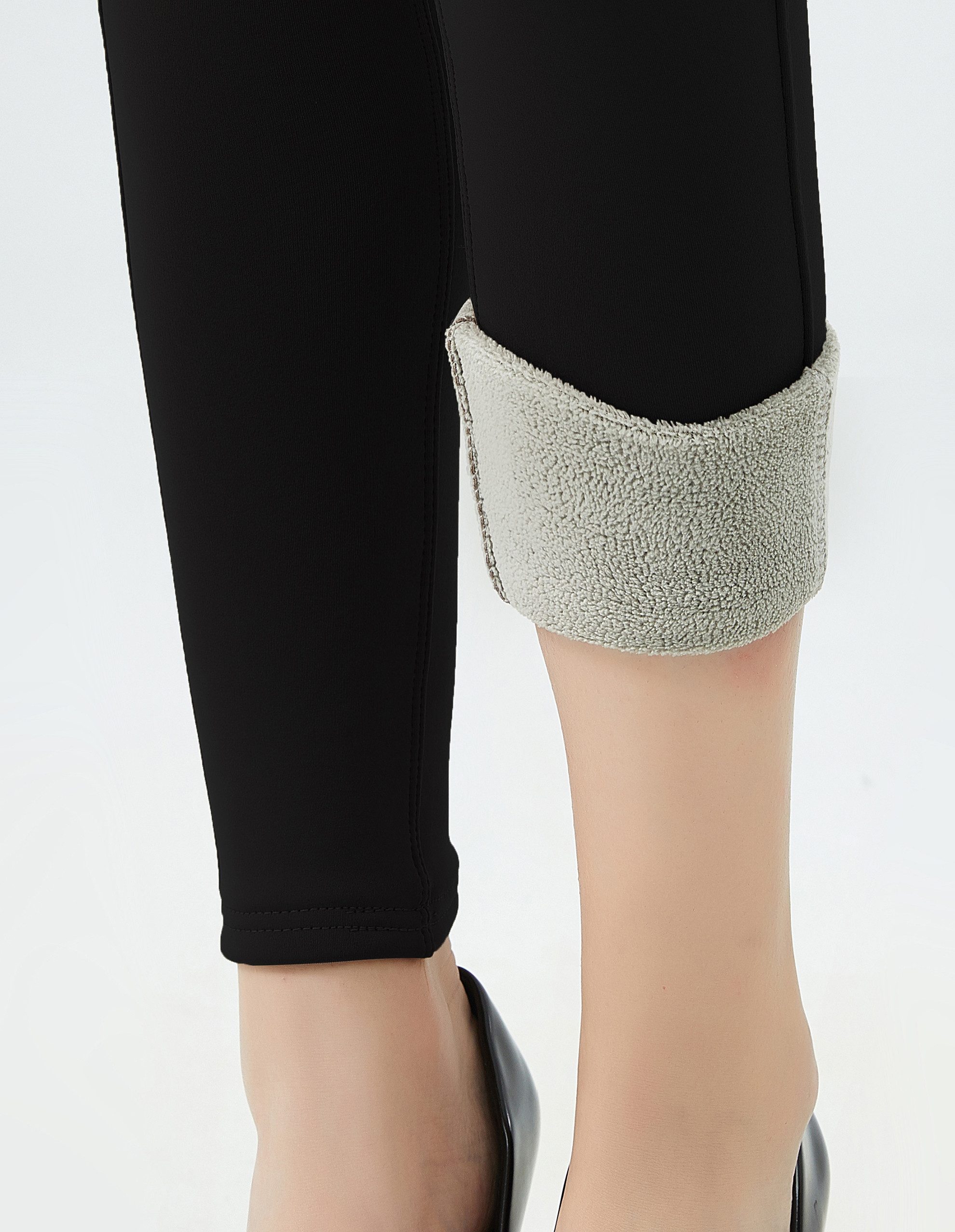 Jepo Leggings Elastische Damenhose Thermoleggings warm Fit Schwarz-XL/2XL Bequemem Tragekomfort und Figurformende Thermoleggings