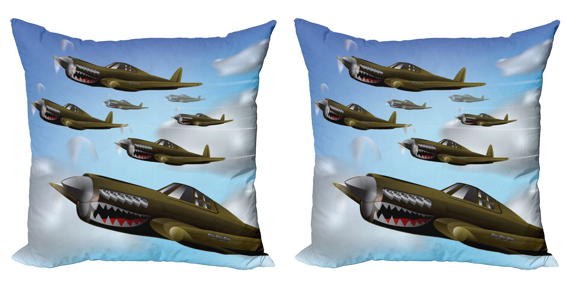 Kissenbezüge Modern Accent Doppelseitiger Digitaldruck, Abakuhaus (2 Stück), Flugzeug Flugzeuge bis in Air