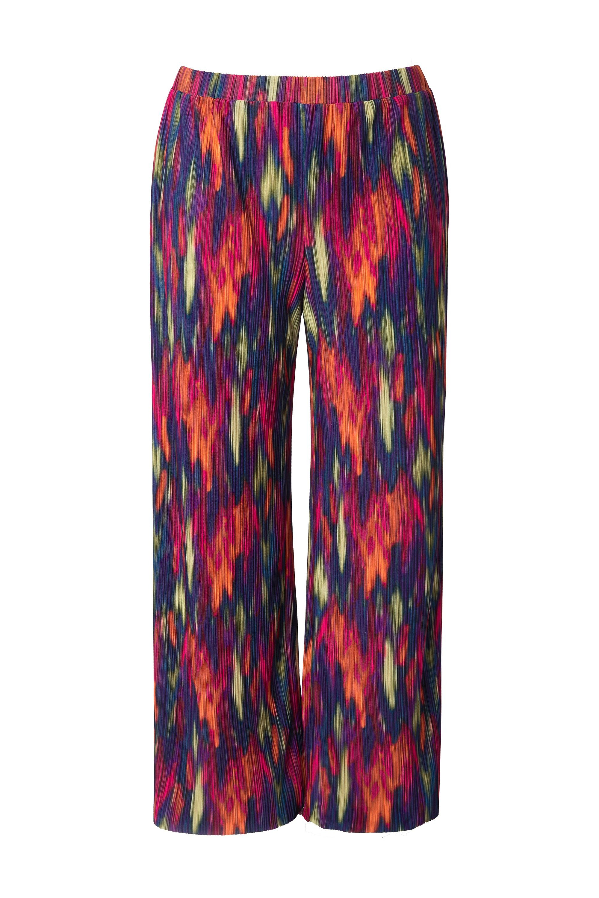 MIAMODA Schlupfhose Plissee-Hose weites gerades Bein bunt gemustert günstig online kaufen