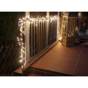 ChiliTec LED Dekolicht LED Büschel-Lichterkette 8m 800Leds Innen und Außen10m Warmweiß