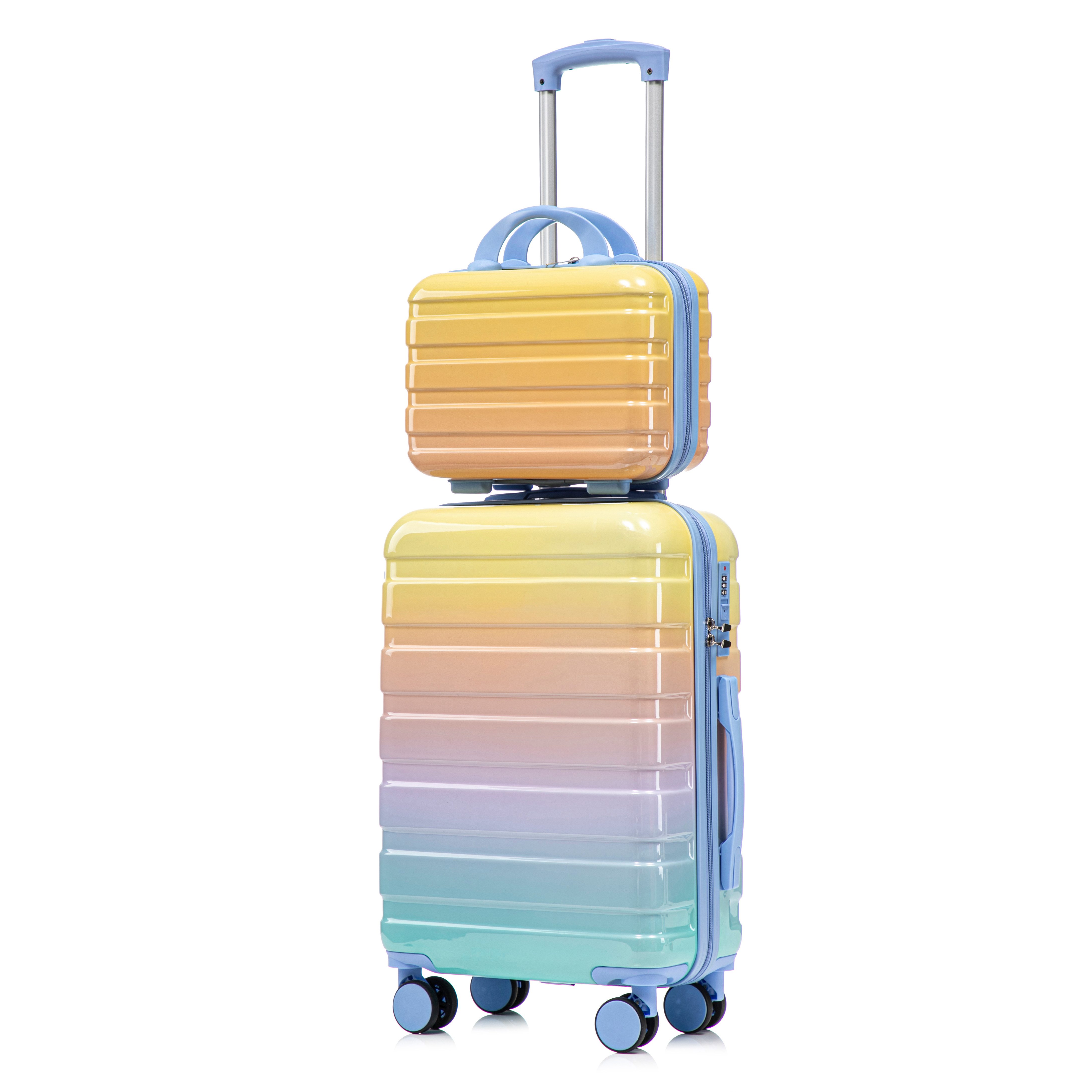Fine Life Pro Trolley 14"/20" 2-teiliges PC-Spinner-Kofferset Gelb