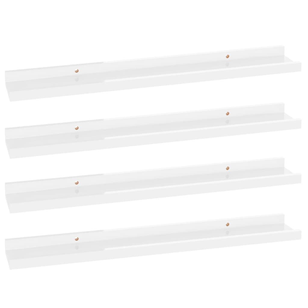 furnicato Wandregal Wandregale 4 Stk. Hochglanz-Weiß günstig online kaufen