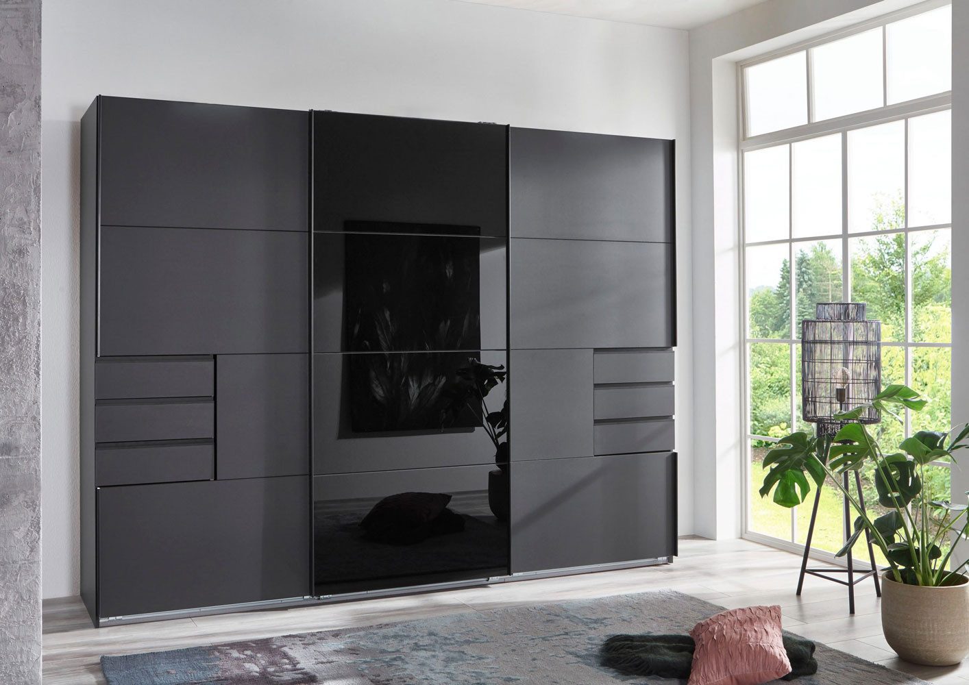 Wimex Schwebetürenschrank Saigon (3 Türen, 6 Schubladen, 6 Einlegeböden, 2 günstig online kaufen