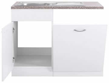 wiho Küchen Spülenschrank Kiel 110 cm breit, inkl. Tür/Griff/Sockel für Geschirrspüler