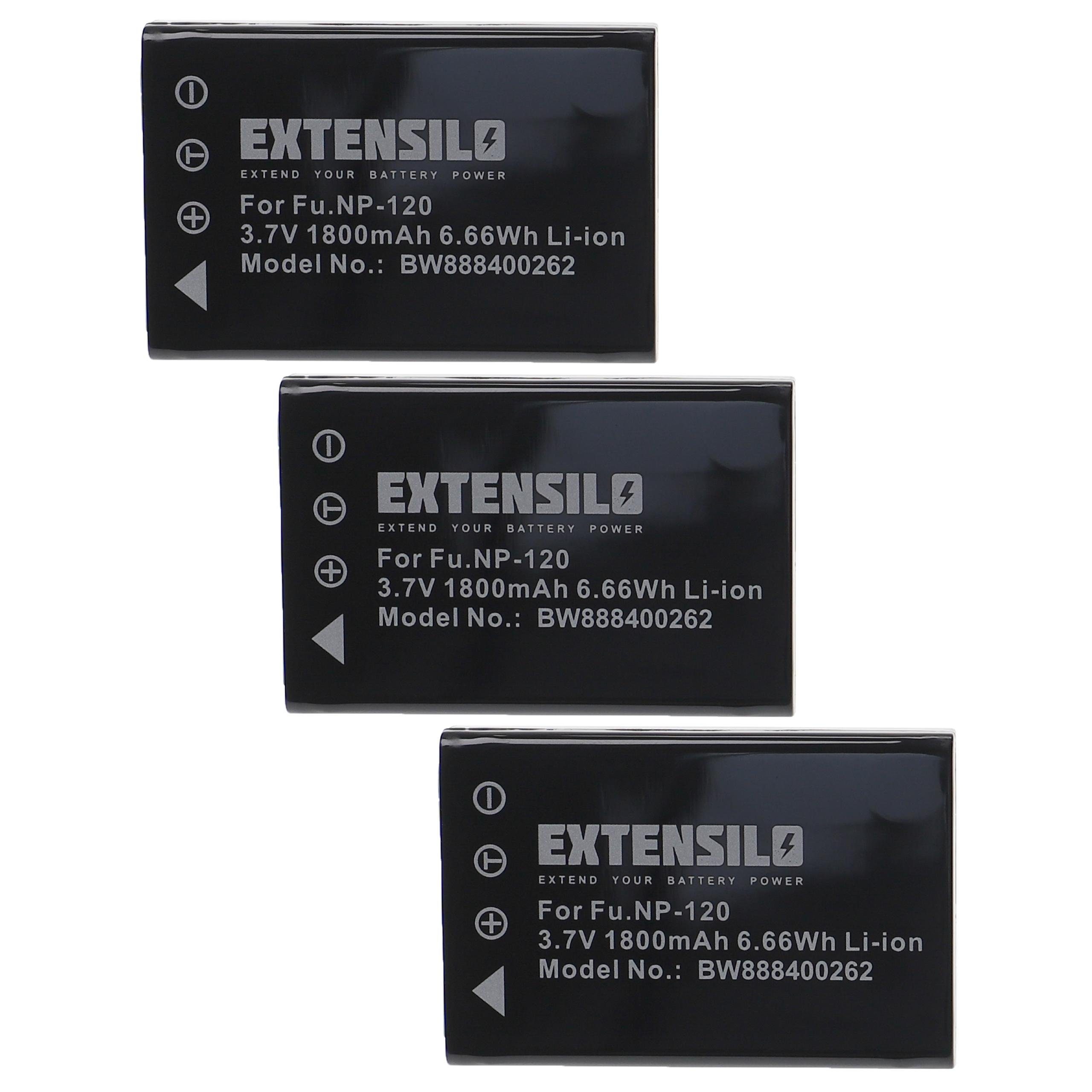 Extensilo kompatibel mit Pentax Optio 550, 750Z, 750, MX4, 450, MX, 555 Kamera-Akku Li-Ion 1800 mAh (3,7 V)