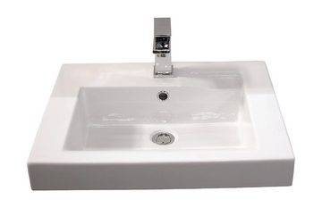 aquaSu Waschbecken linHa (Hänge-Waschtisch, 1-St., Waschbecken), 60 cm, Keramik, Weiß, Überlauf, 566896