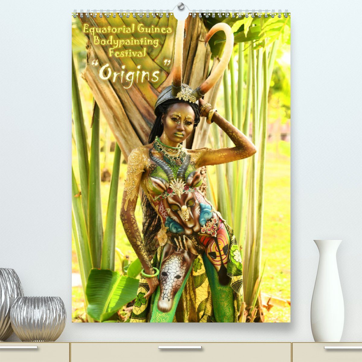 CALVENDO Wandkalender Equatorial Guinea Bodypainting Festival "Origins" (Premium, hochwertiger DIN A2 Wandkalender 2023, Kunstdruck in Hochglanz)