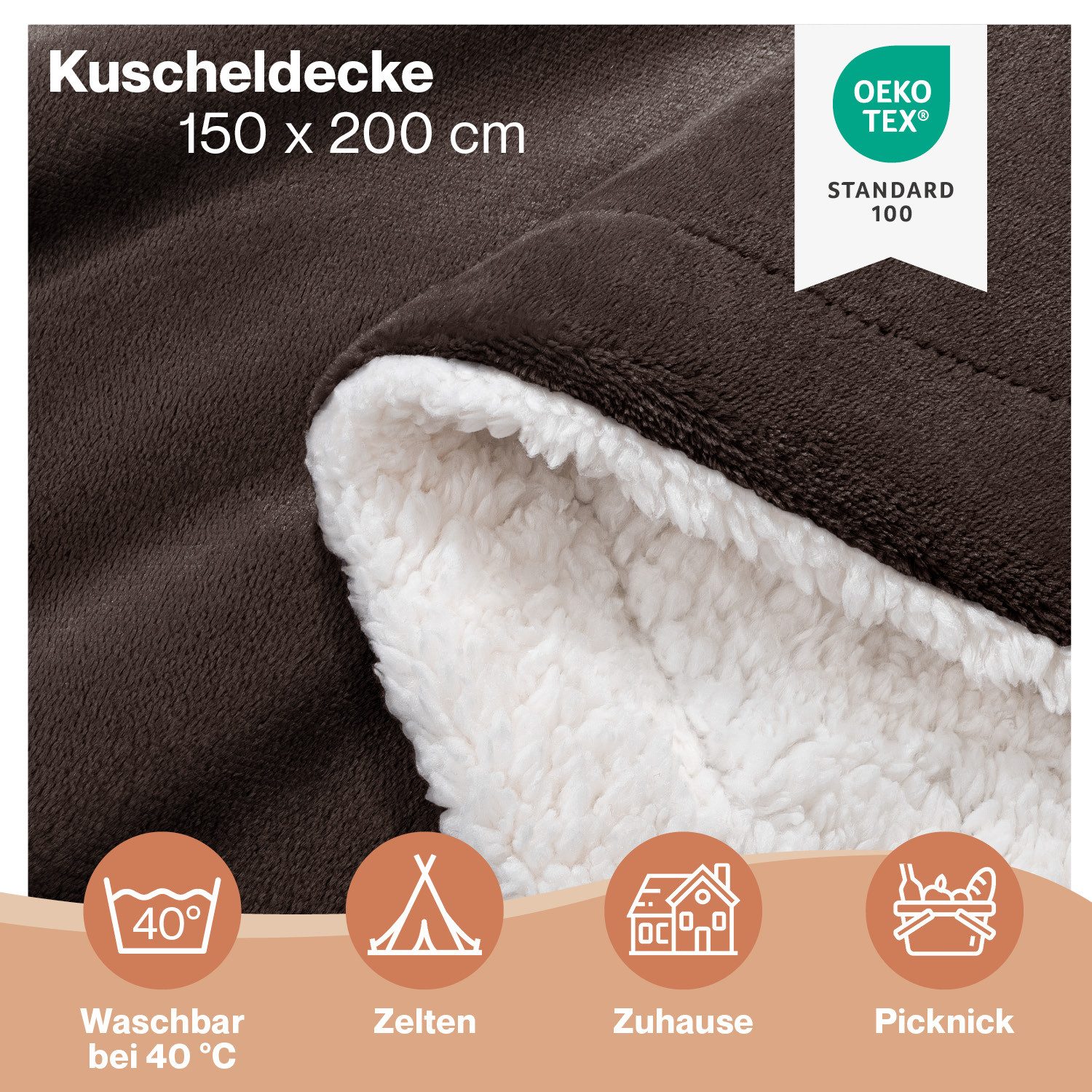 Wohndecke Sherpa-Fleecedecke, Oeko-TEX Zertifiziert, Blumtal, hochwertig, günstig online kaufen