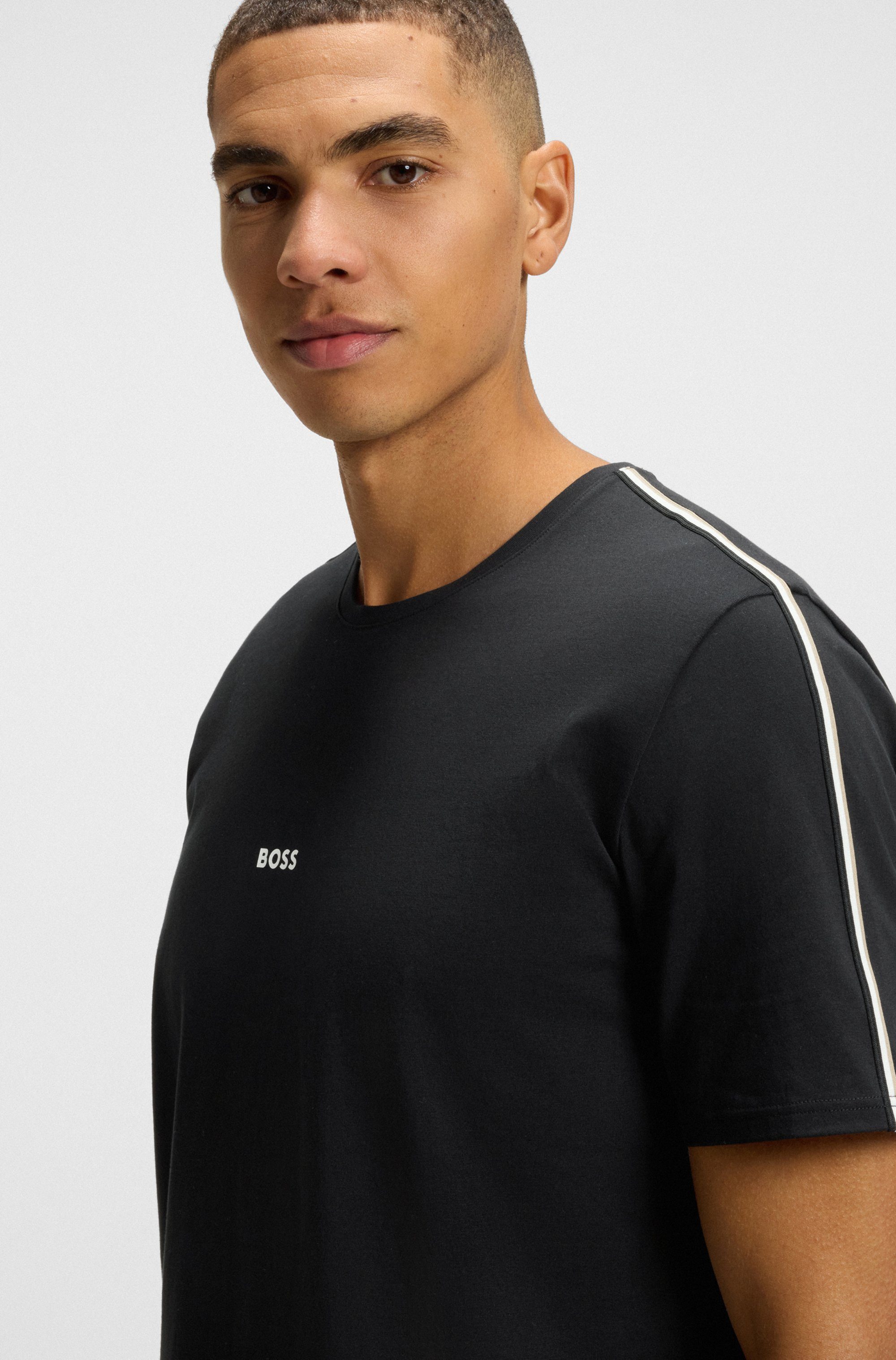 BOSS T-Shirt Unique aus elastischer Baumwolle mit Tape-Details, regular fit günstig online kaufen