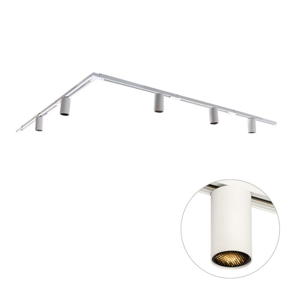 Qazqa Schienensystem-Sets Iconic ruby, ohne Leuchtmittel, GU10, Weiß, Moder günstig online kaufen