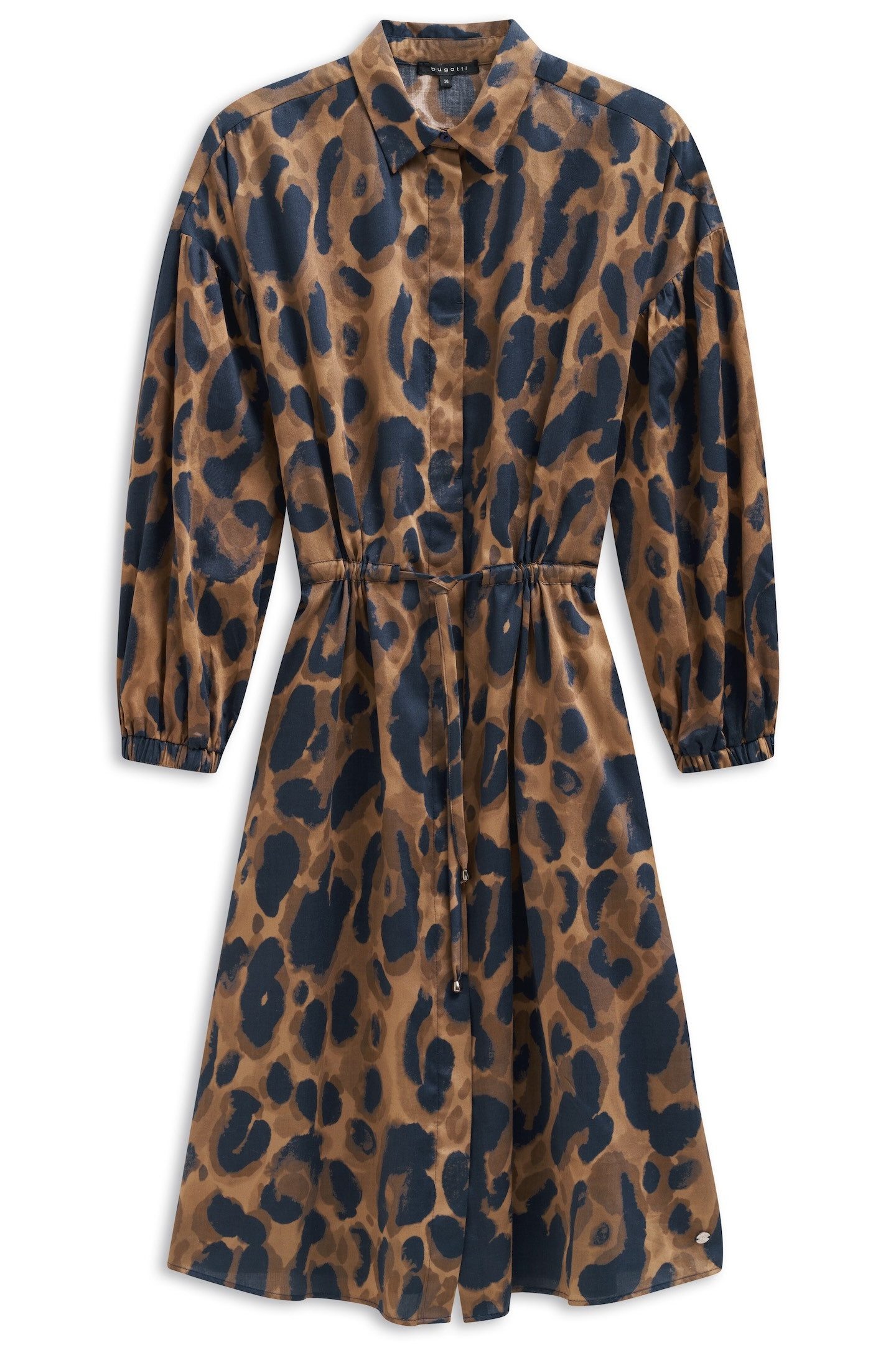 bugatti Blusenkleid Leo-Muster mit Bindegurt und aus Baumwolle