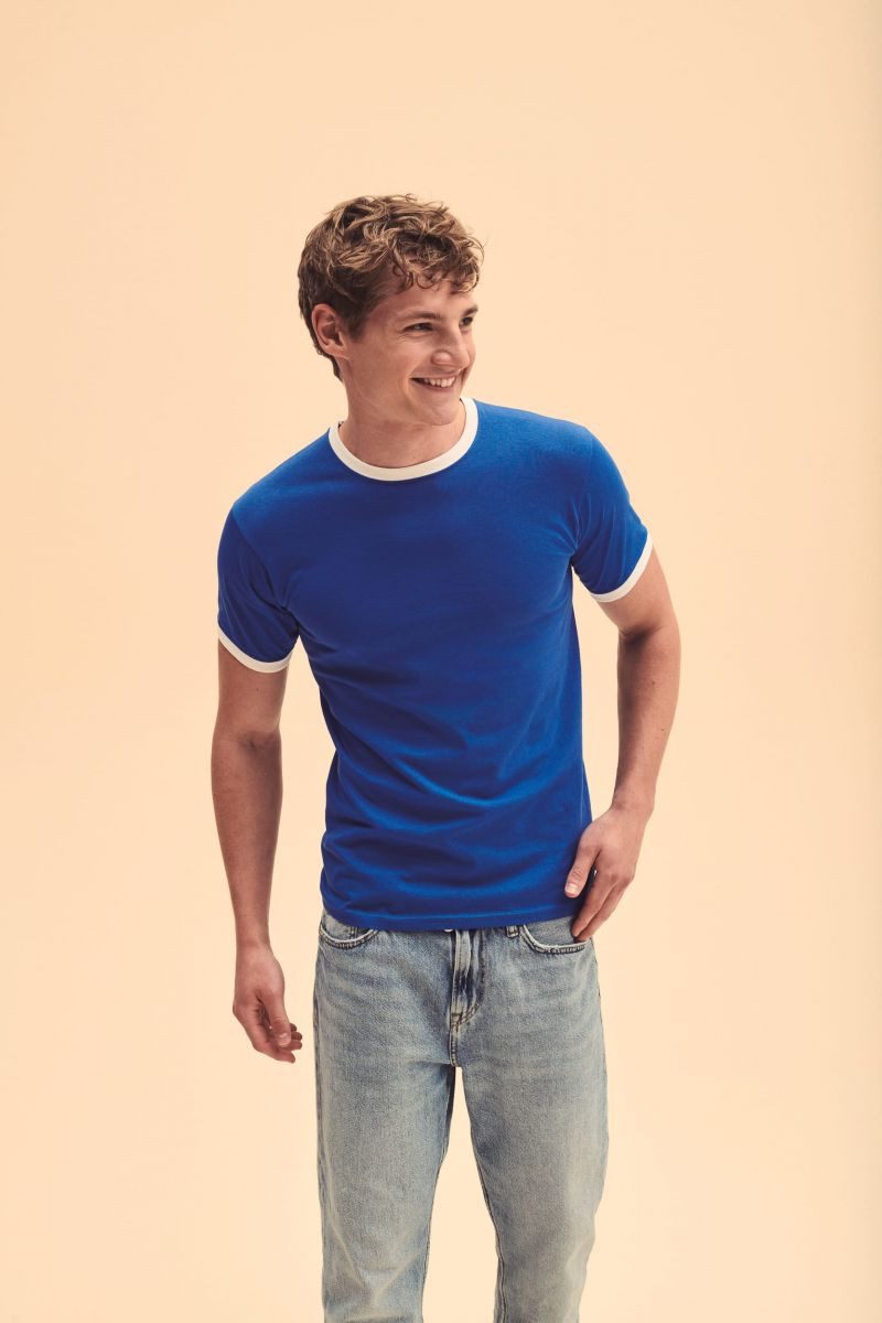 Fruit of the Loom Rundhalsshirt Ringer Herren T-Shirt günstig online kaufen