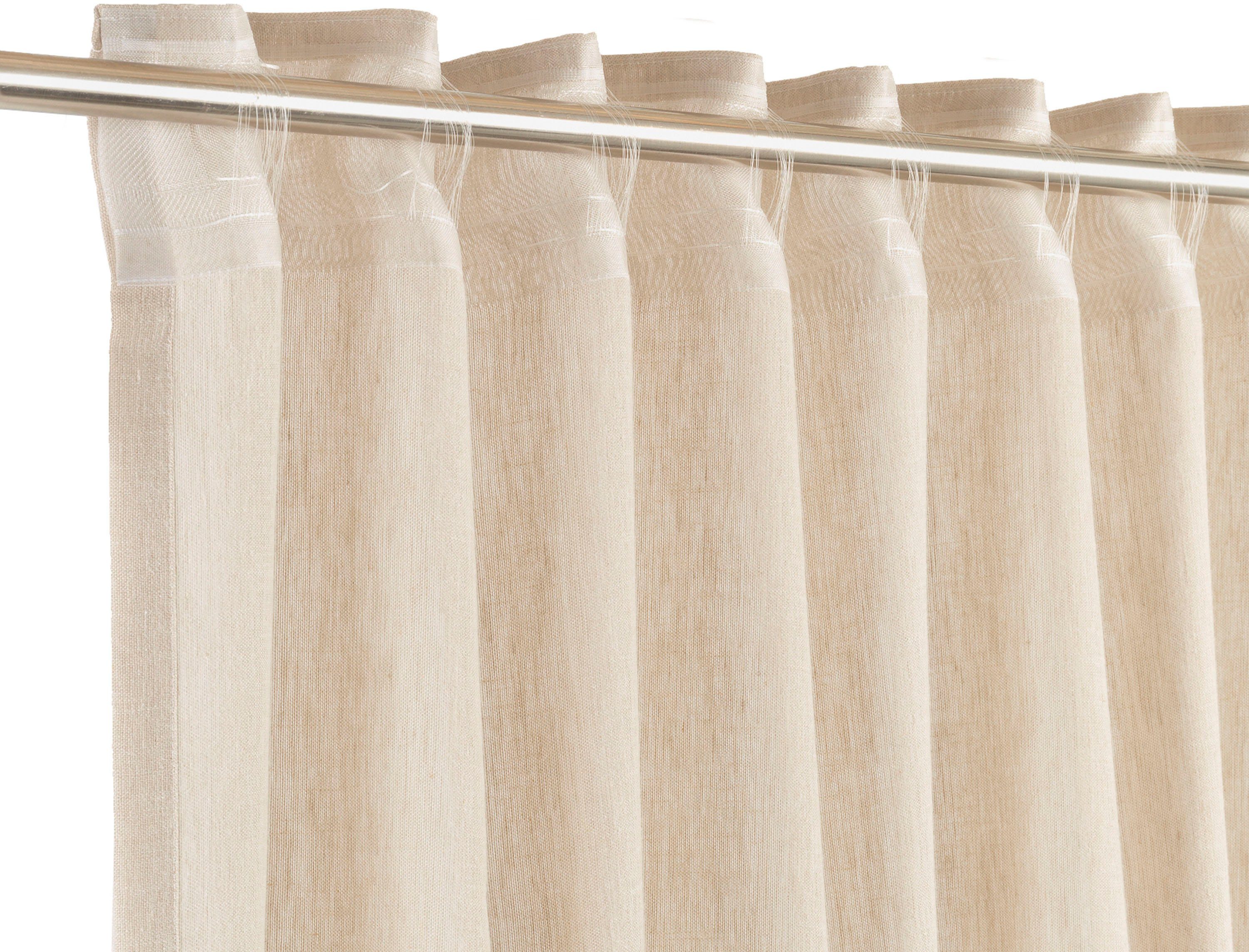 Breeze, beige/creme WOHNEN-Kollektion, Schlaufen (1 transparent verdeckte Vorhang St), SCHÖNER