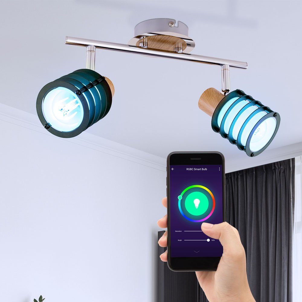 etc-shop Smarte LED-Leuchte, Decken Spot Leiste Lampe Wohn Ess Zimmer Glas Leuchte-