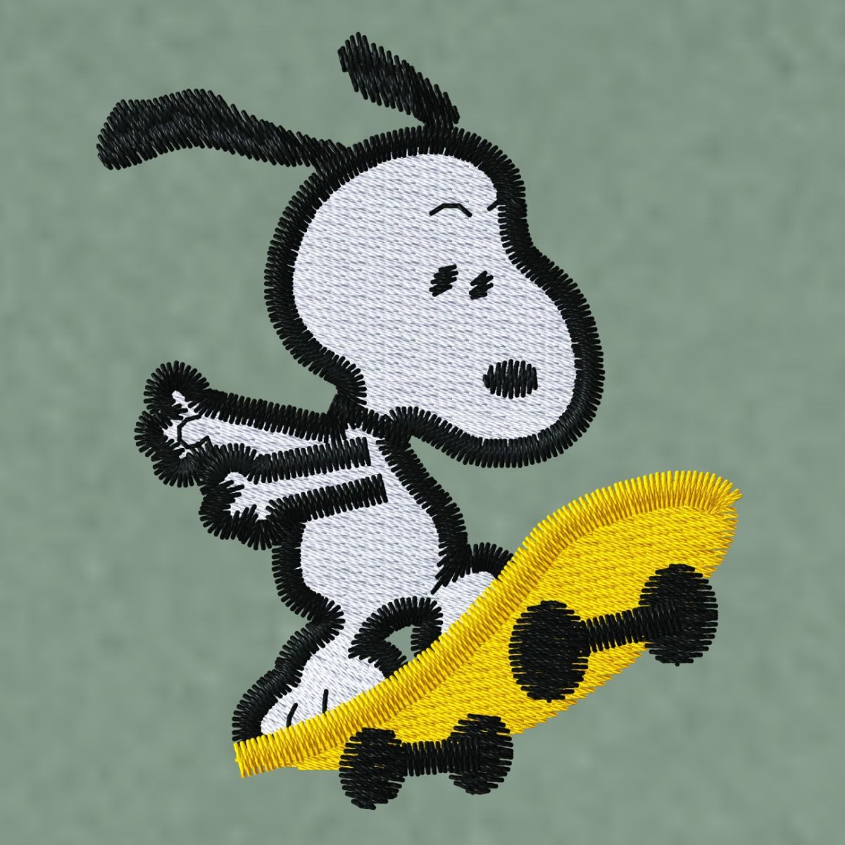 Spreadshirt Sweatshirt Peanuts Snoopy Auf Skateboard Stickmotiv Unisex Pullover (1-tlg)