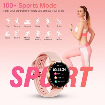 OUKITEL Smartwatch (1,32 Zoll, Android, iOS), Mit Vielseitiger Touchscreen, Umfangreiche Sportmodi, Elegantes Design