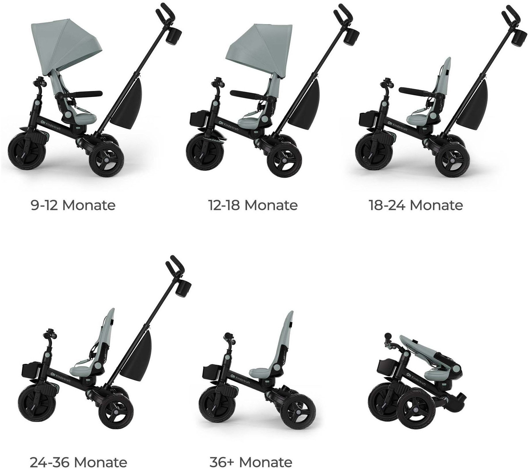 Kinderkraft Dreirad Aveo 2 Plus, multifunktional
