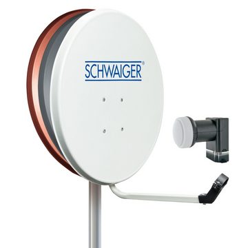 Schwaiger SPI5502SET2 SAT-Antenne (55 cm, Stahl, Twin LNB, ziegelrot)