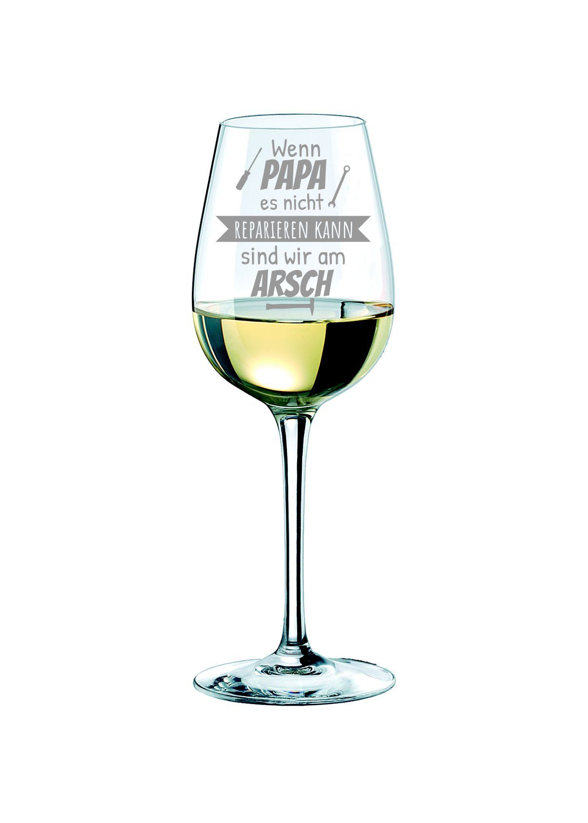 KS Laserdesign Rotweinglas »Rona Weinglas mit Gravur '' wenn Papa es nicht  reparieren kann sind wir am Arsch '' - Geschenke für den besten Papa,  Geburtstag, Vatertag, Glas«, Glas, Lasergravur online kaufen | OTTO