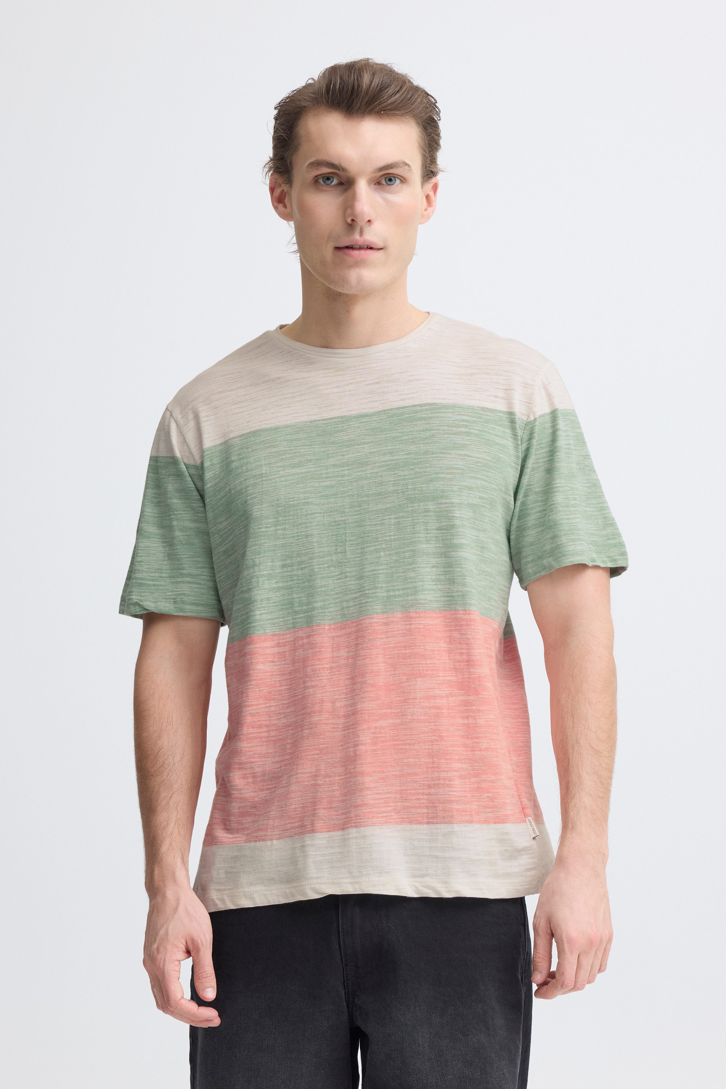 Blend T-Shirt BHKEITH BLOCK S/S TEE aus Single Jersey, Regular Fit, mit Rundhalsausschnitt
