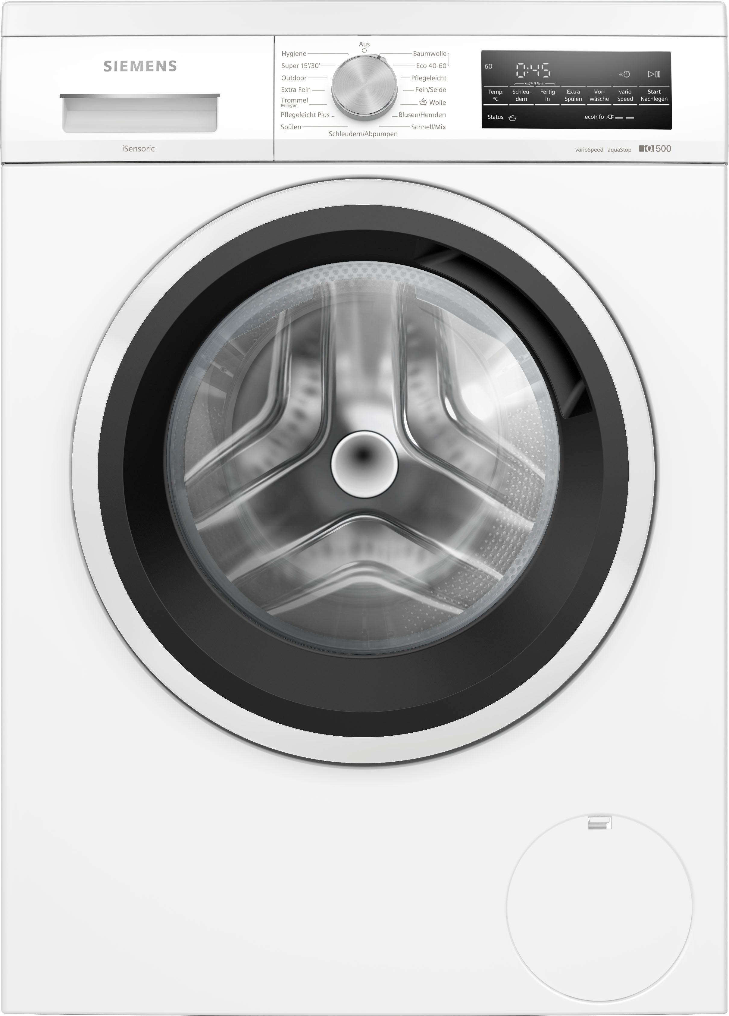 SIEMENS Waschmaschine iQ500 WU14UT42, 9 kg, 1400 U/min, Unterbaufähig, Outdoor-Programm, aquaStop®, Kurzprogramme