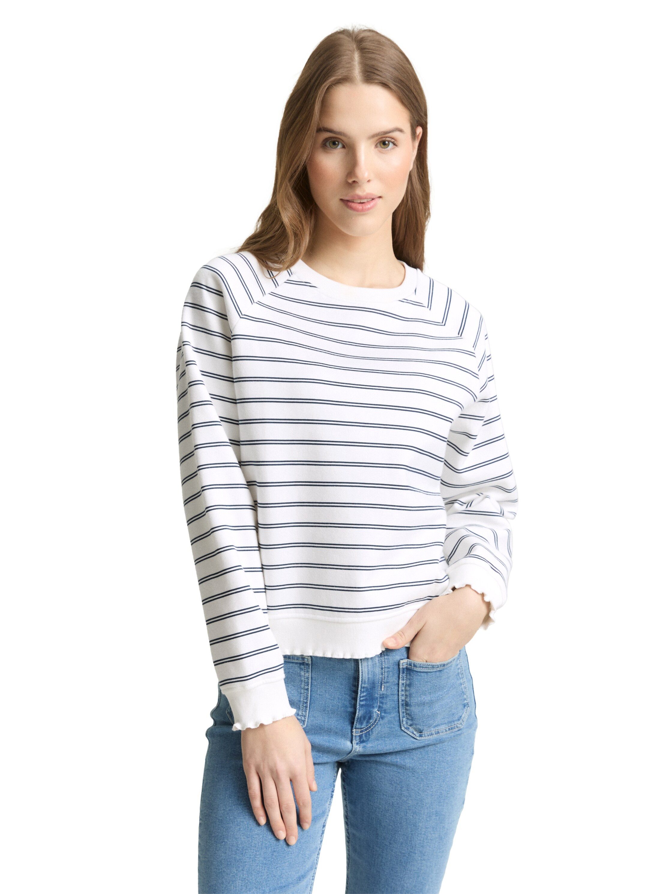 TOM TAILOR Denim Sweatshirt mit Streifen Muster günstig online kaufen
