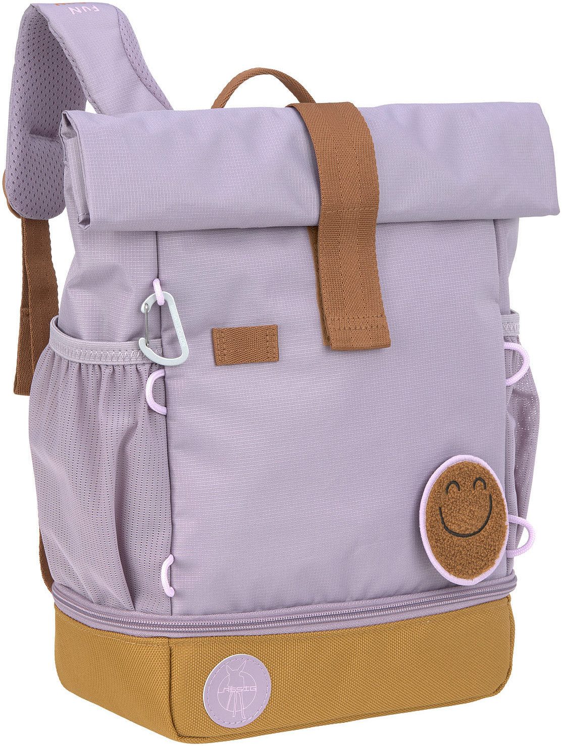 LÄSSIG Kinderrucksack Little Gang, Mini Rolltop Backpack, lilac, aus recycelten PET-Flaschen
