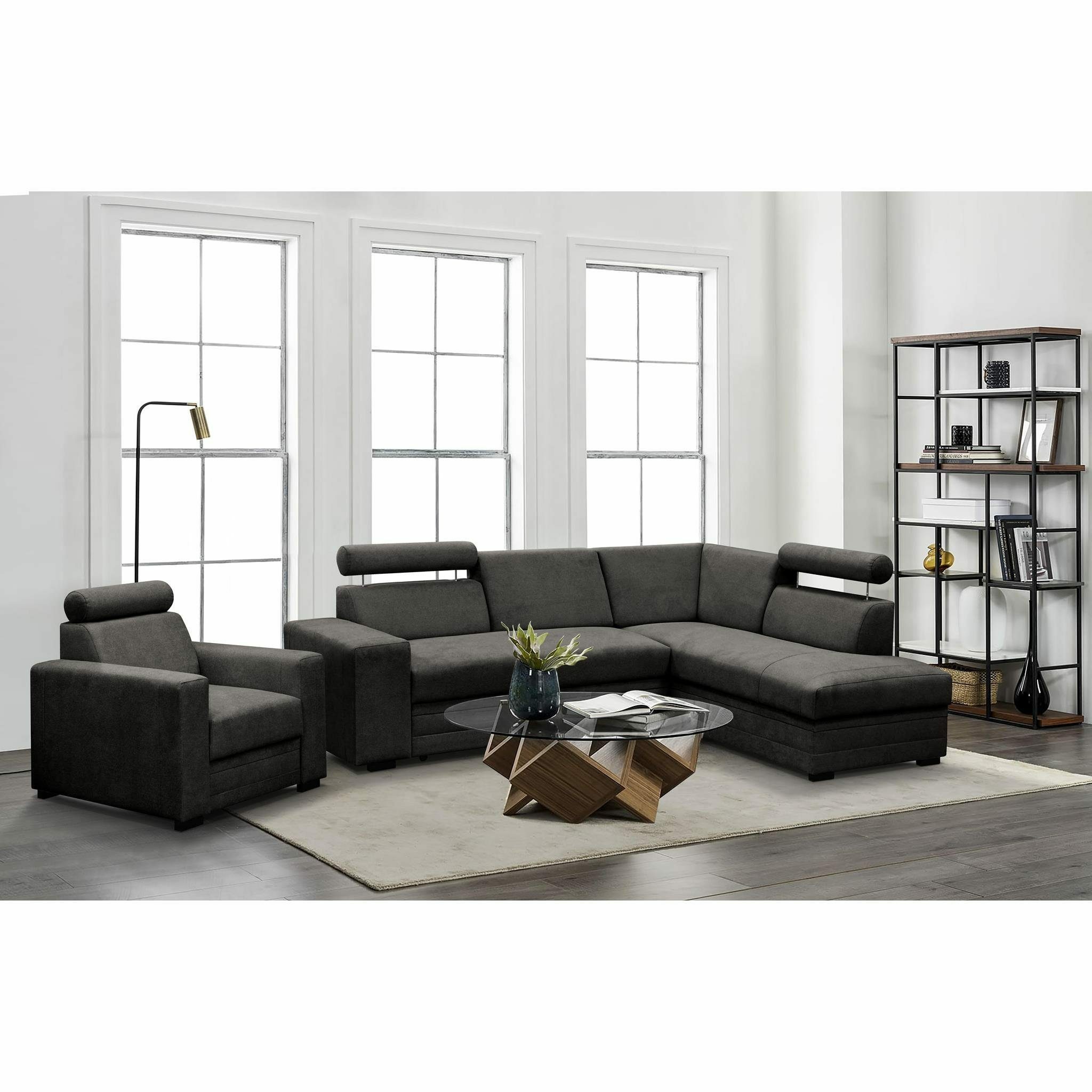 MOEBLO Ecksofa JACKSON, Verstellbaren Kopfstützen, Eckcouch günstig online kaufen