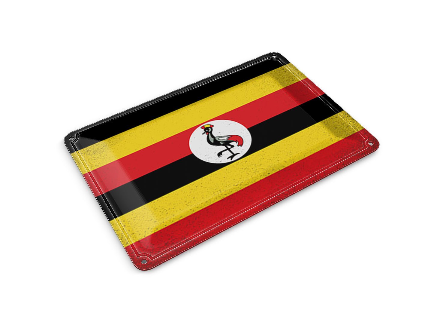 Femer GmbH Postkarte Flagge Uganda 14x10 cm Flag of Uganda Vintage, unfrankiert