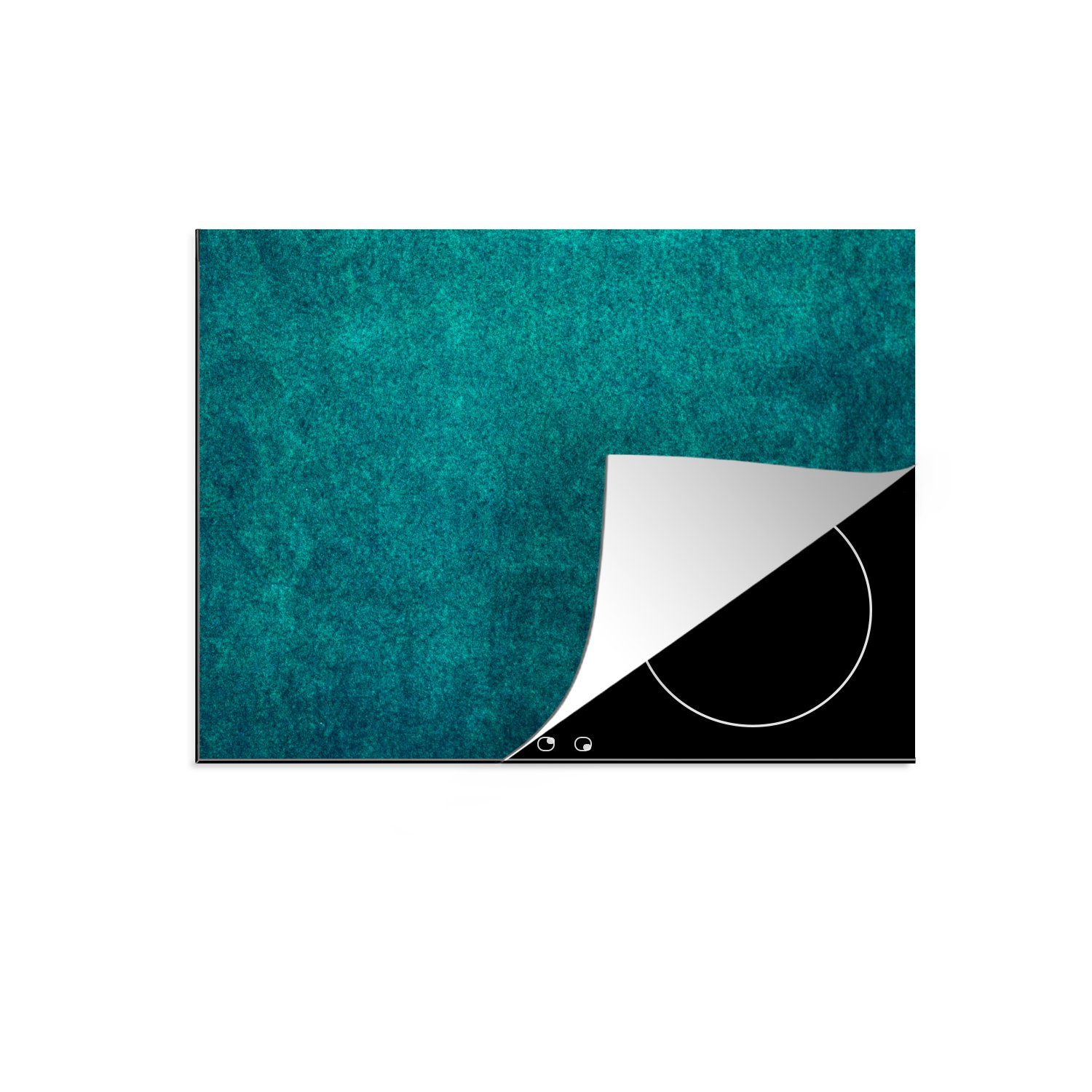 MuchoWow Herdblende-/Abdeckplatte Blaue Betonwand mit rostiger Textur, Vinyl, (1 tlg), 71x52 cm, Induktionskochfeld Schutz für die küche, Ceranfeldabdeckung