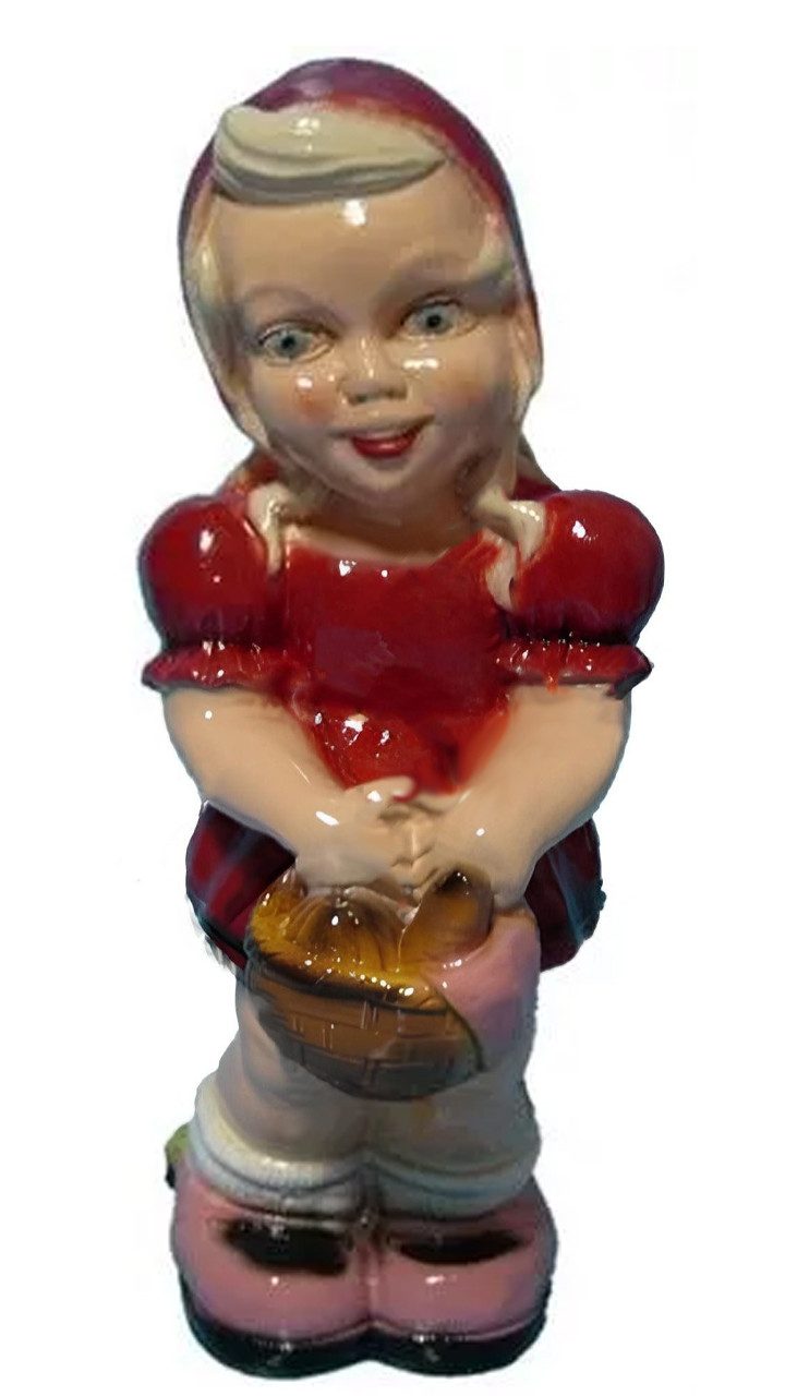JVmoebel Skulptur Design Rotkäppchen Figur Garten Statue Skulptur Figuren Skulpturen (Rotkäppchen Material : Kunststoff 38 cm Höhe), Made in Europa