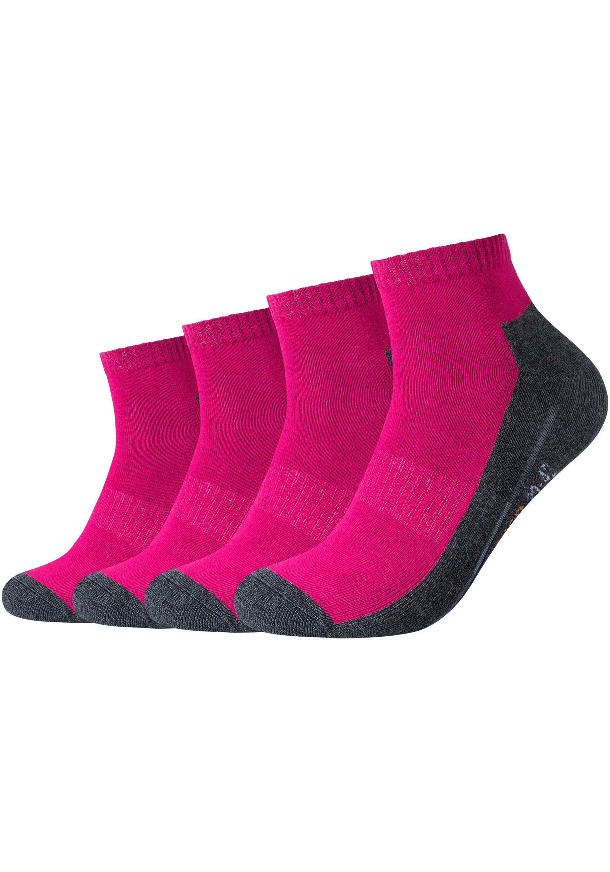 Camano Sportsocken (Packung, 4-Paar) fuchsia-grau Feuchtigkeitsregulierend