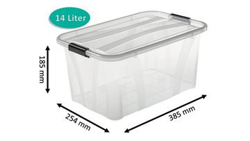 Logiplast Aufbewahrungsbox Set Aufbewahrungsboxen 7 ltr. + 14 ltr. (jew. 5 Stück) (Spar-Set, 10 Aufbewahrungsboxen), lebensmittelecht, leicht zu reinigen, transparent