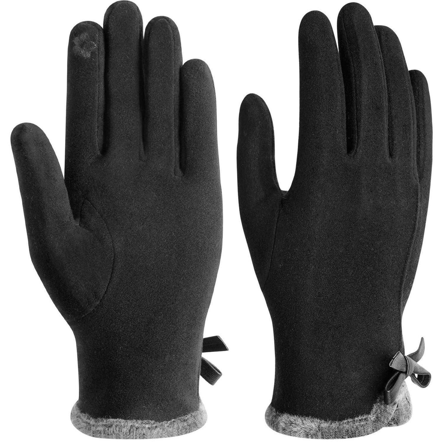 LuxusKollektion Winter-Arbeitshandschuhe Handschuhe Damen Winter Touchscreen Schwarz (1-St)