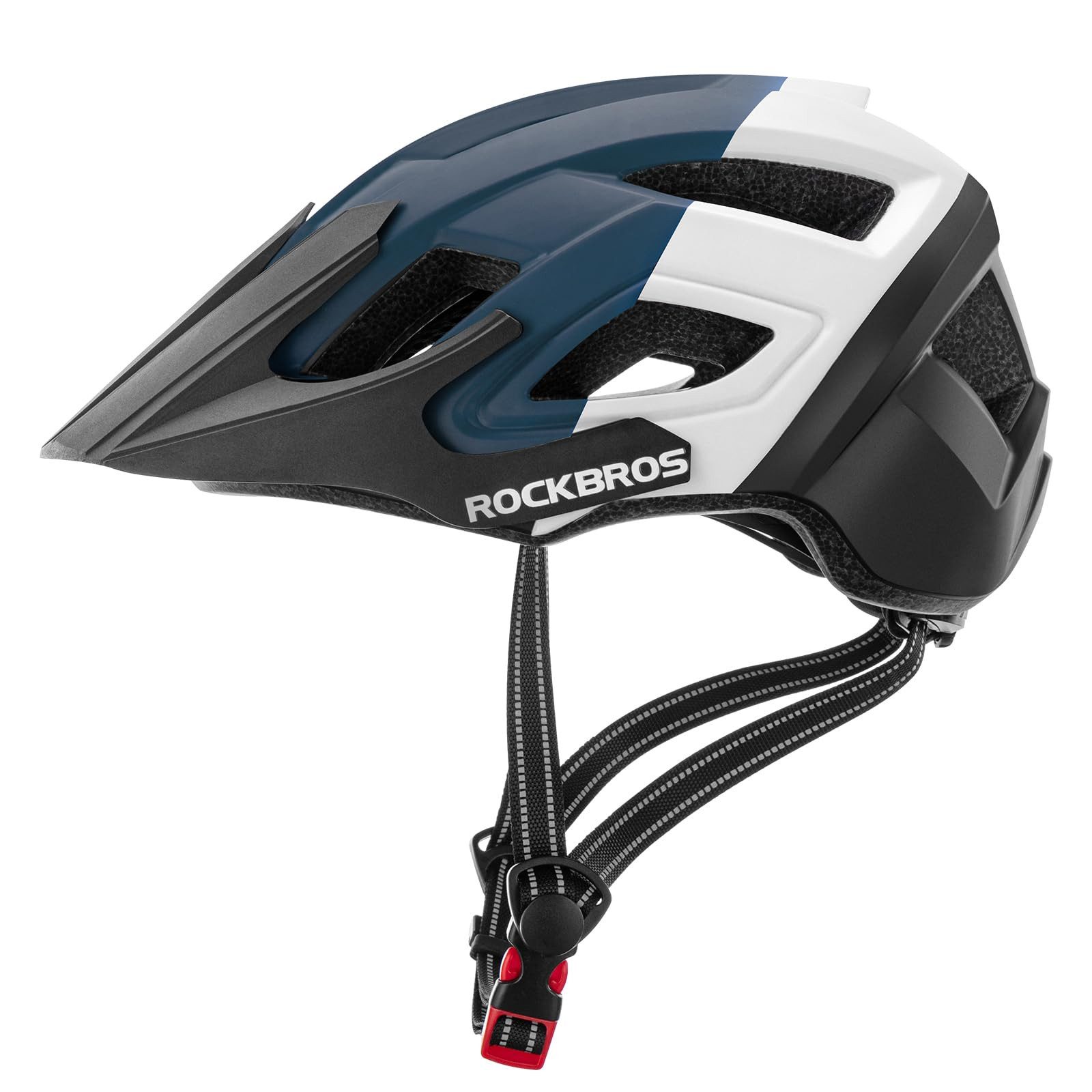 ROCKBROS Fahrradhelm Fahrradhelm Sicherheitshelm Radhelm (Mountainbike und Straßenrad Zubehörteile, Einheitsgröße 56-62 cm), Integriertes Visier schützt