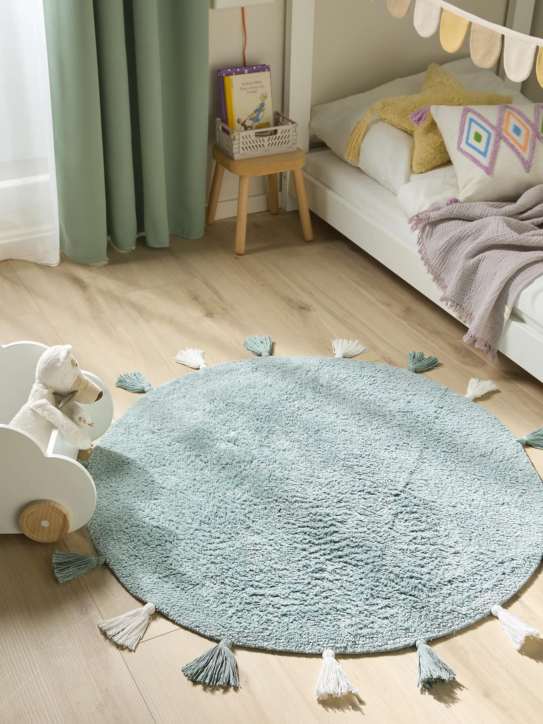benuta Kinderteppich Malu, rund, Höhe: 6 mm, Kunstfaser, Berber, Ethno-Style, Wohnzimmer