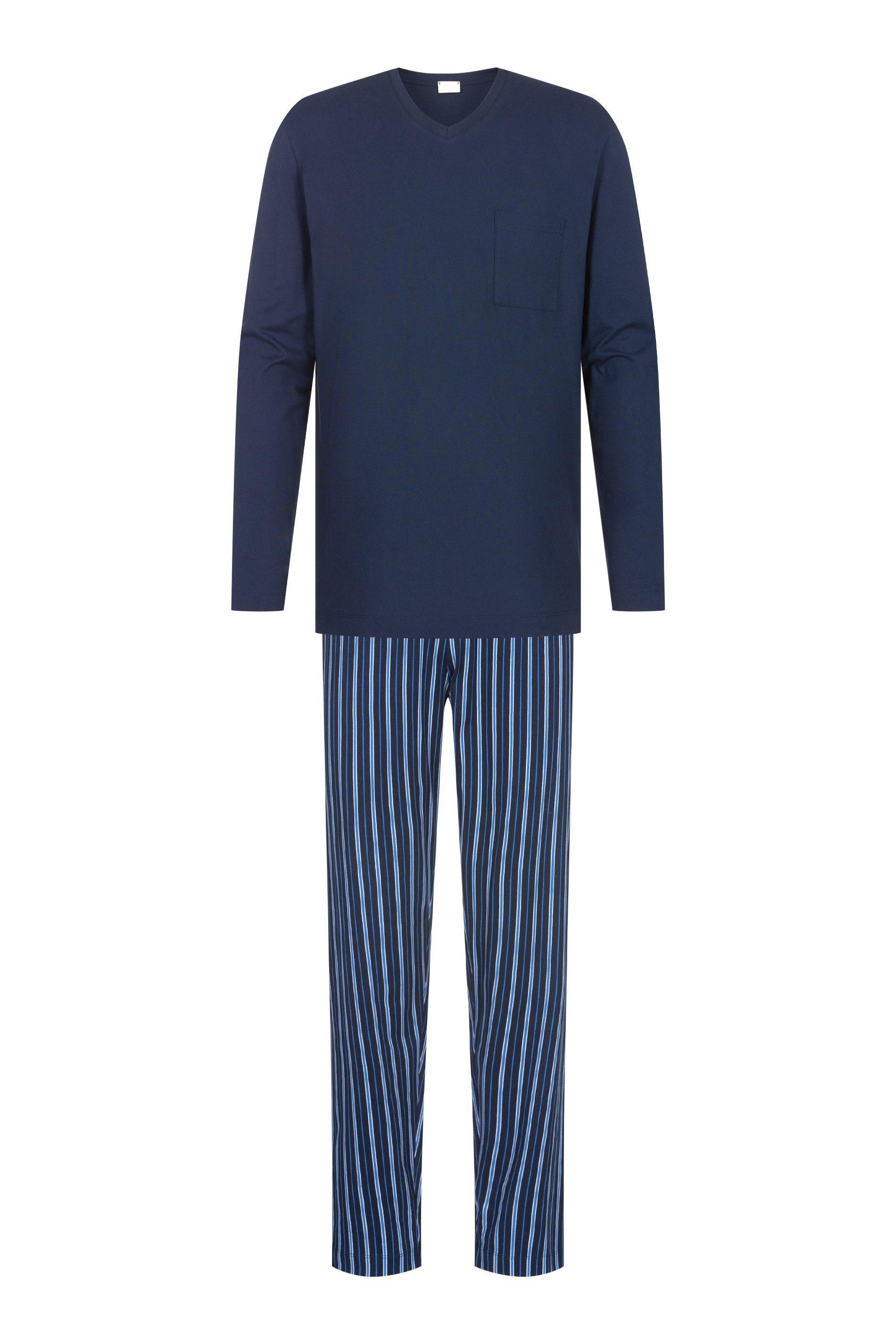 Mey Schlafanzug Straight (2 tlg) Langarm-Shirt mit Brusttasche günstig online kaufen