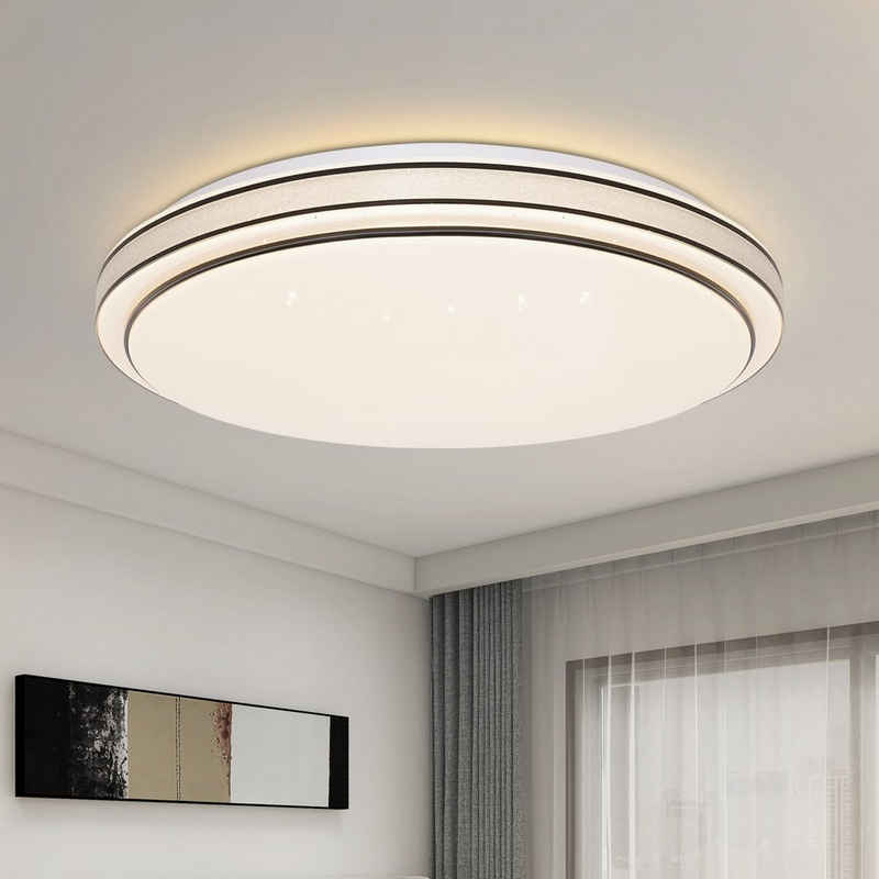 ZMH LED Deckenleuchte Schlafzimmerlampe Sternenhimmel Modern Küchenlampe Rund, LED fest integriert, 3000k, ∅27cm, 3000k, Flimmerfrei