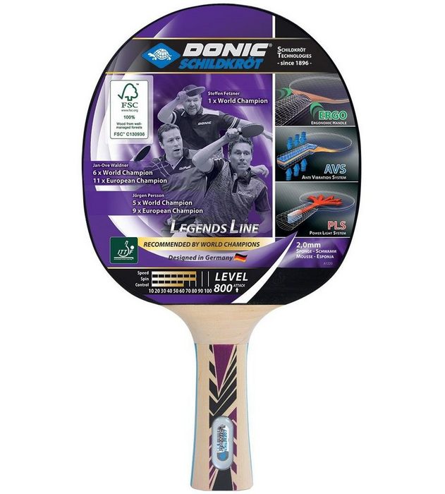 Donic-Schildkröt Tischtennisschläger Legends 800 Tischtennis Schläger Racket Table Tennis Bat