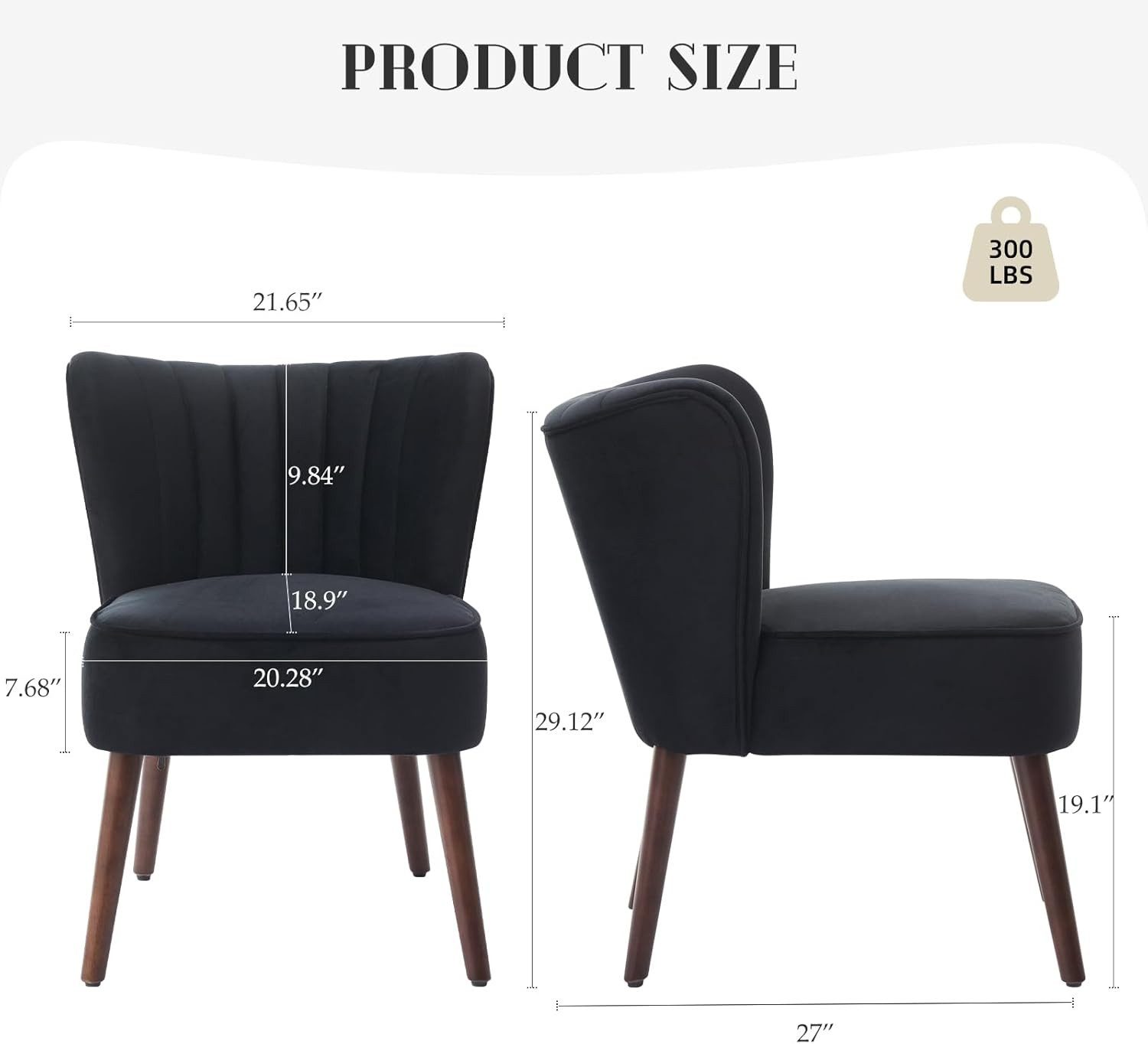 GarveeMore Ohrensessel Samt-Akzentstuhl mit Holzbeinen,Mid-Century Modern W günstig online kaufen