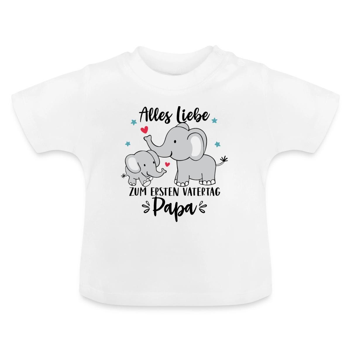Spreadshirt T-Shirt Alles Liebe Zum Ersten Vatertag Elefanten Baby Bio-T-Shirt (1-tlg)