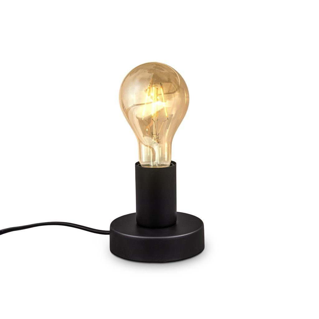 B.K.Licht Tischleuchte Tischlampe Schwarz E27 Ø10cm günstig online kaufen