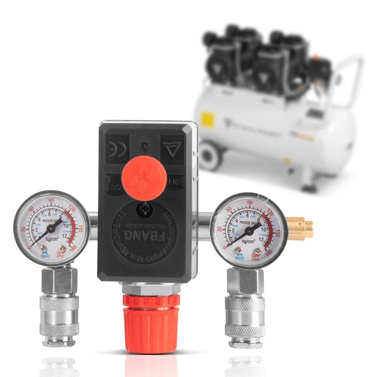 STAHLWERK Druckluftwerkzeug STAHLWERK Druckschalter DE-20 ST 0-8 bar, (Paket, 1-tlg., Einzelgerät), passt auf die gängigsten Kompressor-Typen