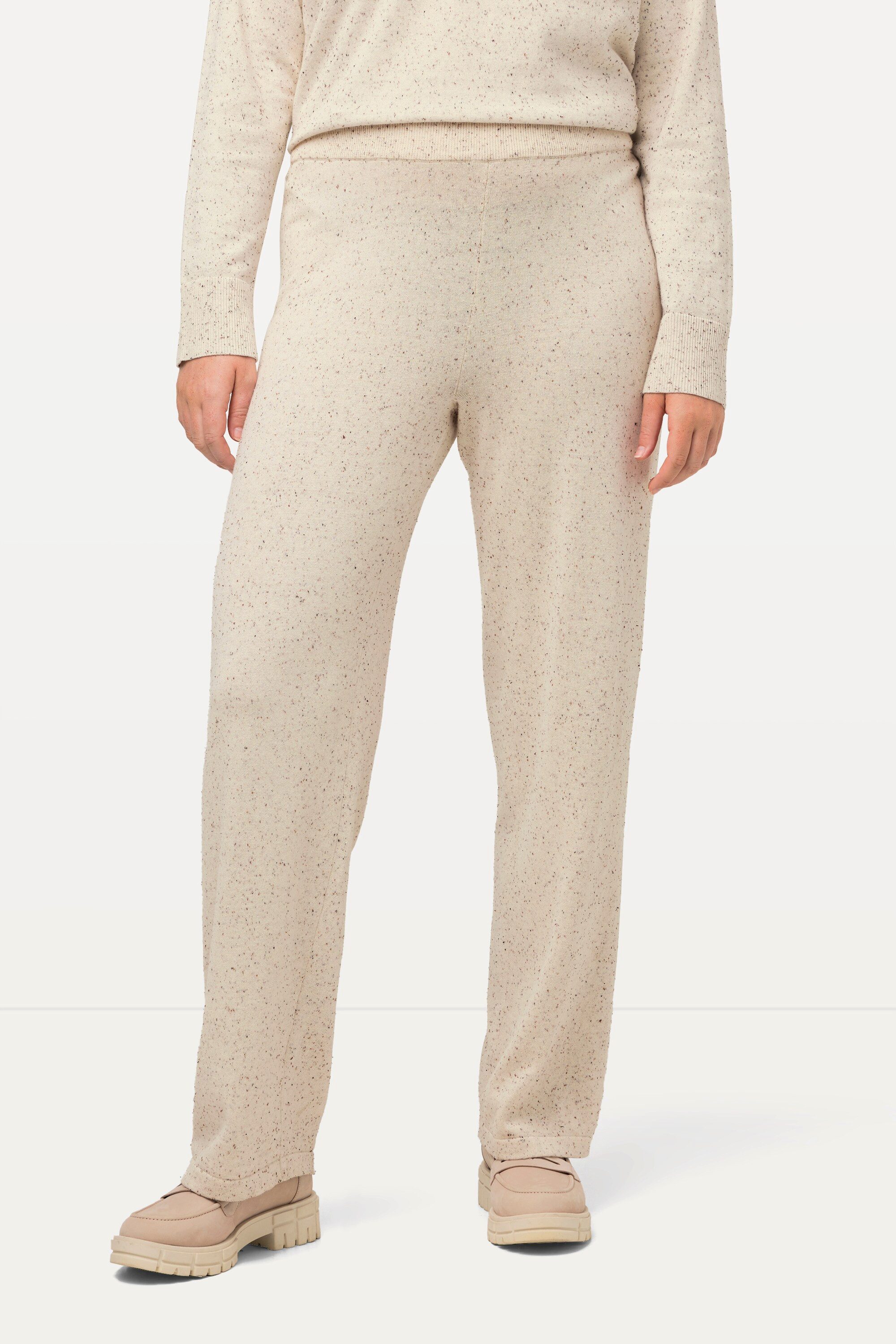 Ulla Popken Schlupfhose Strickhose Rose weites Bein Elastikbund